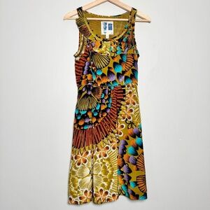 Anthropologie Edme & Esyllte Lappula Sleeveless Graphic Silk Dress Sz 0